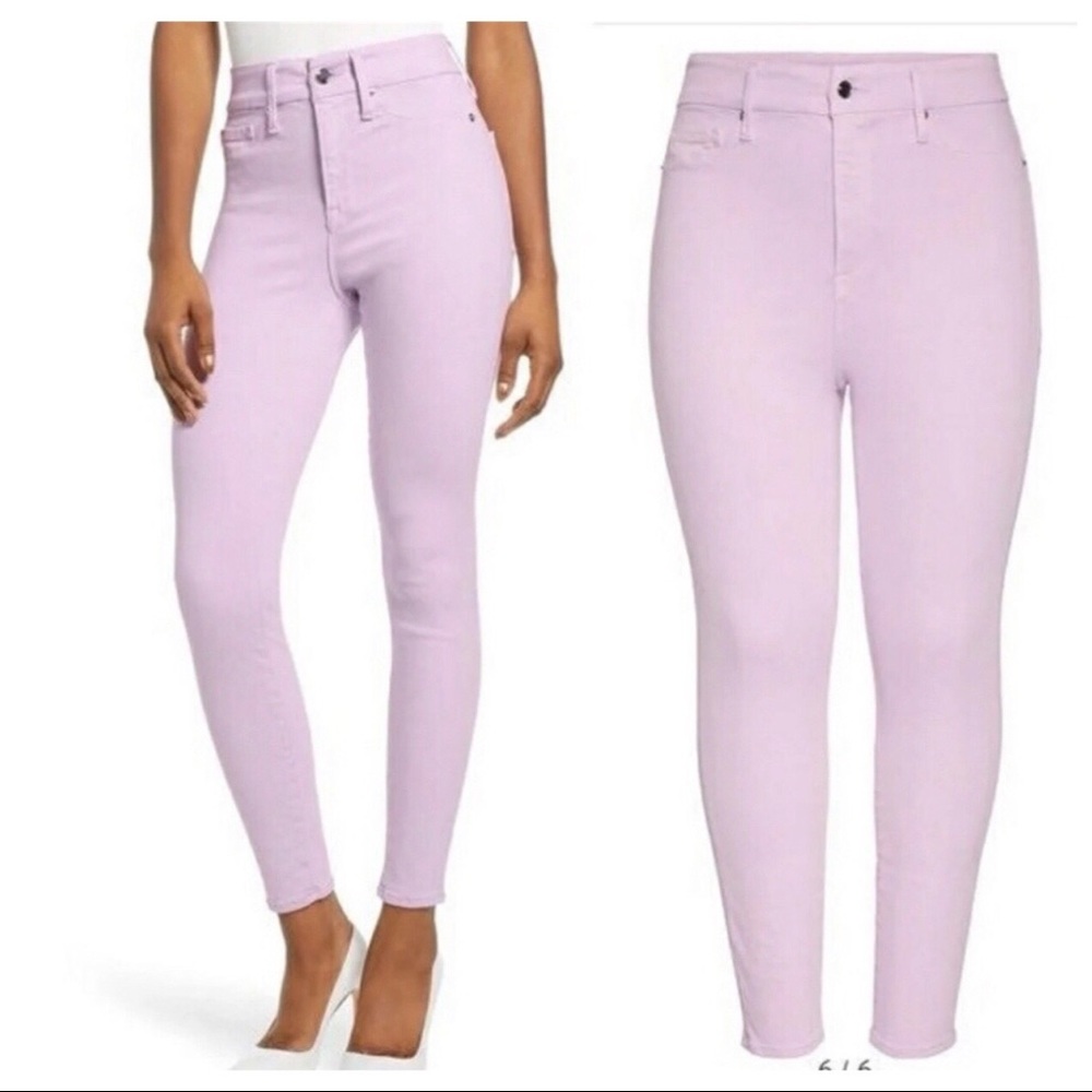 Good American Good Legs Crop Lavender Skinny Jeans, Size 10/30